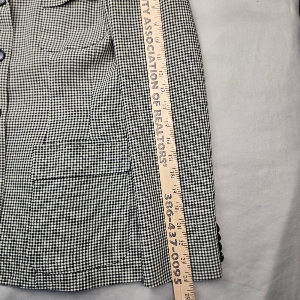 Ralph Lauren Blue Label Women's Houndstooth Wool Blazer Jacket Size 8 Vintage - Picture 8 of 12